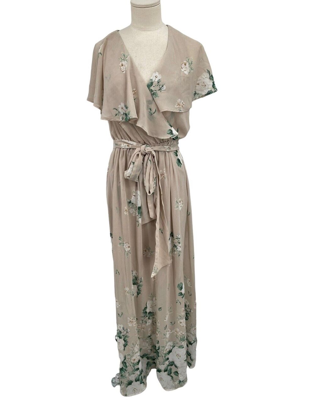 Show Me Your MuMu Audrey Dress Bouquet Toss Floral Chiffon Full Length Small